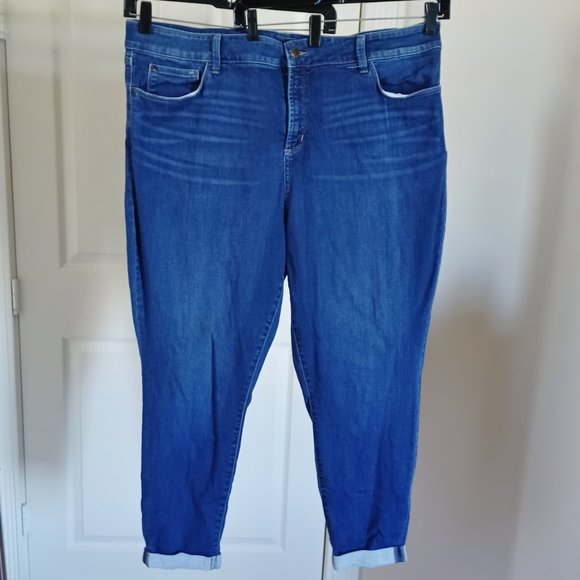 NYDJ Plus Size 22W Annabelle Skinny Boyfriend Denim Jeans Lift Tuck Technology - Picture 1 of 3